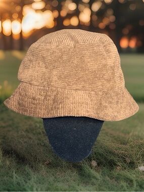 Marcus Adler New York Brown Corduroy Bucket Hat Solid Ribbed Casual Retro Style